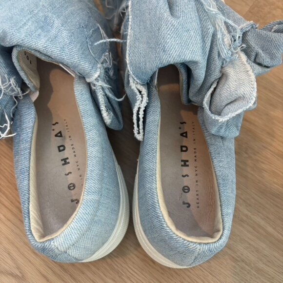 Joshua Sander Denim Bow Tie Slip on Sneakers Size 38 US 7 - Picture 5 of 7